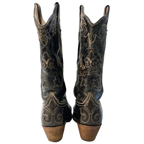 CORRAL Embroidered Goat Leather Lizard Inlay Western Boots - Picture 4 of 15